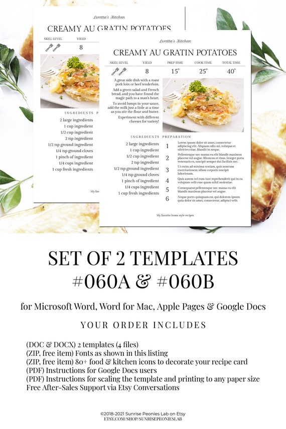 cookbook templates for mac word